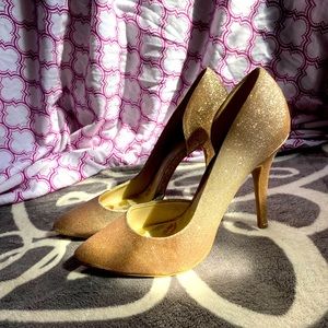 Gold high heels